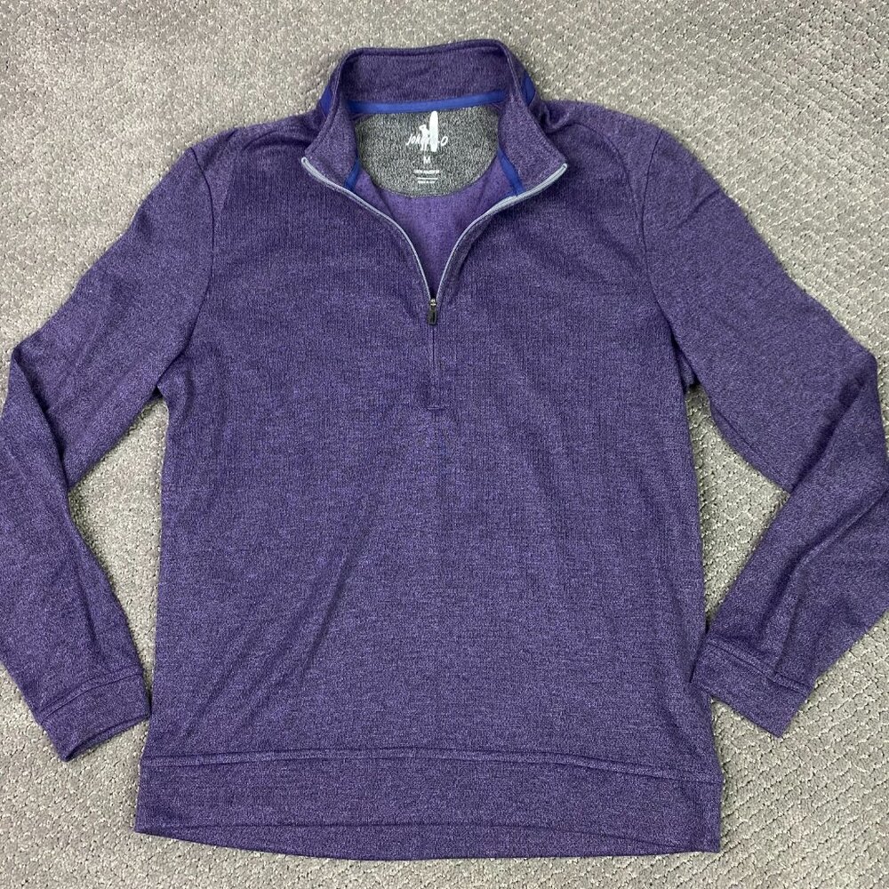 Johnnie-O Reflex 1/4 Zip Sweater Men's Medium Purple Knit Pullover Jumper Golf
